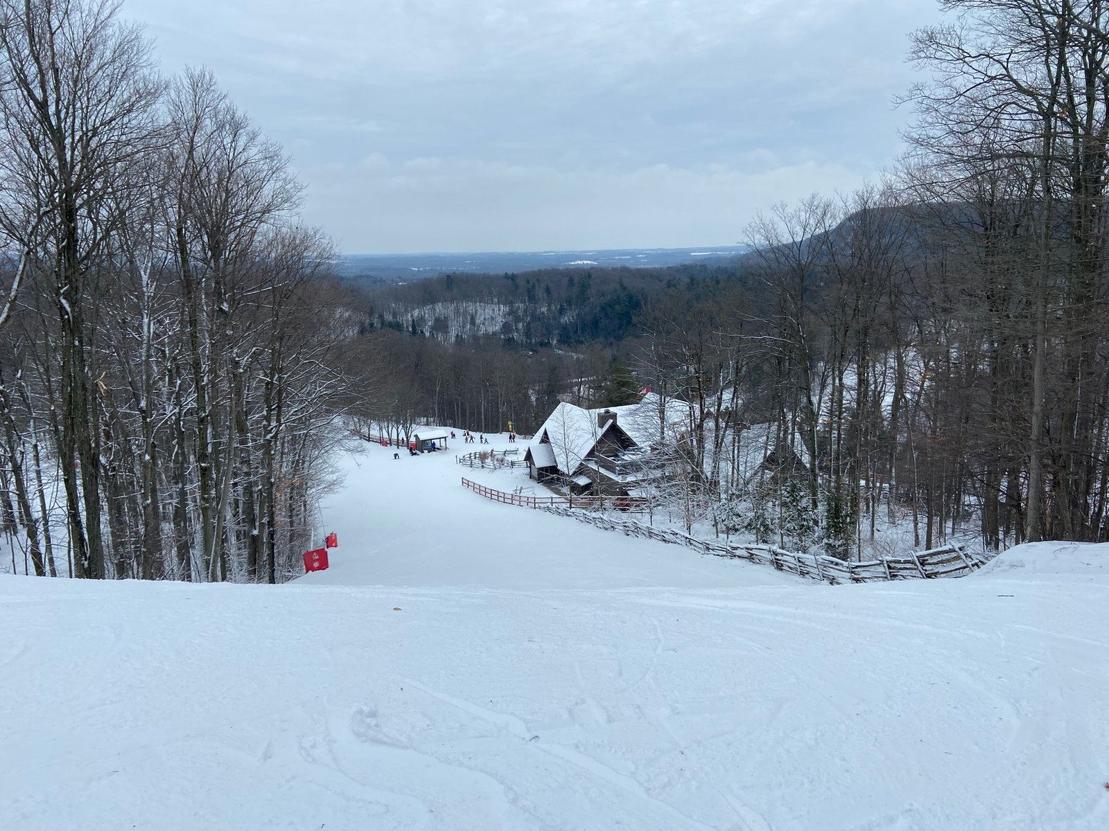 Looking down a run at Caledon